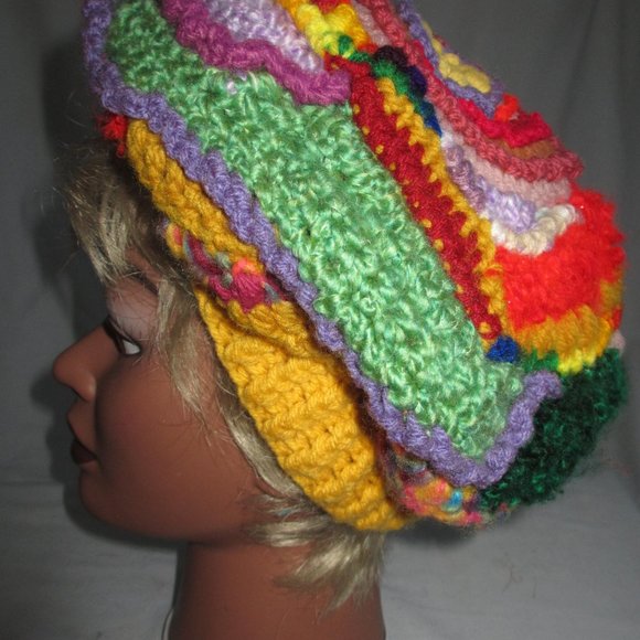 HAT Crochet NEW 2 PC SET Handmade Hat Size 20"-22" M SCARF Cap WOMEN`S beret - Picture 9 of 12